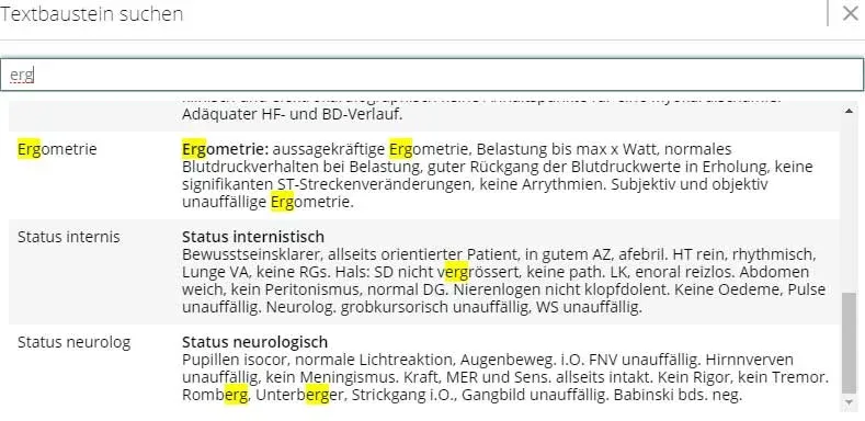 Praxissoftware vitomed mit Textbausteinen und konfigurierbaren Monitoren